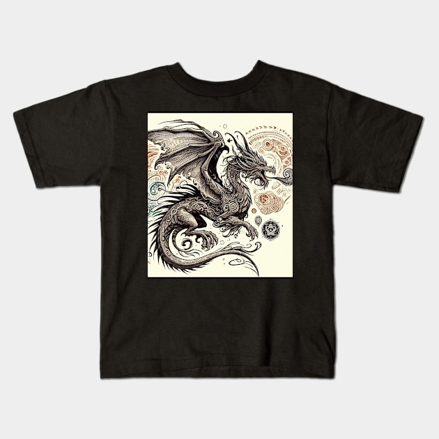 Oriental dragon Kids T-Shirt by Belle Abreu